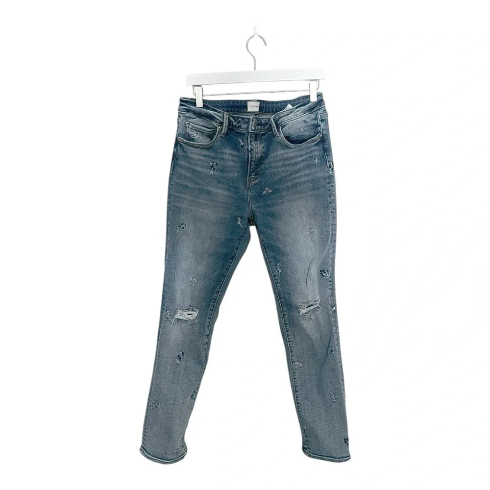 DRIFTWOOD Embroidered Floral Audrey High Rise‎ Jeans